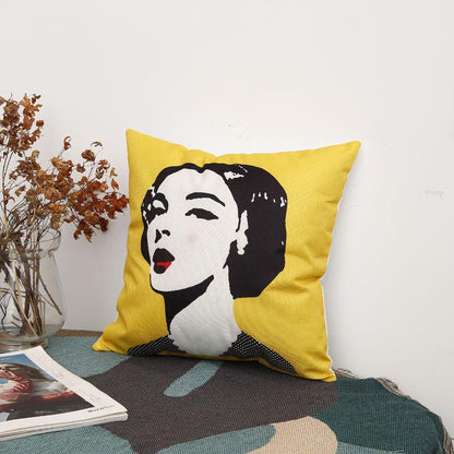 Nordic Style Pillow Yellow Geometric Cushion Gray Sofa Cushion Pillow Office Bedroom Lumbar Cushion