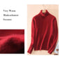 Pofulove Women Silmulated Mink Cashmere Base Sweater Turtleneck Knitting Casual Pullover Top Jumpers