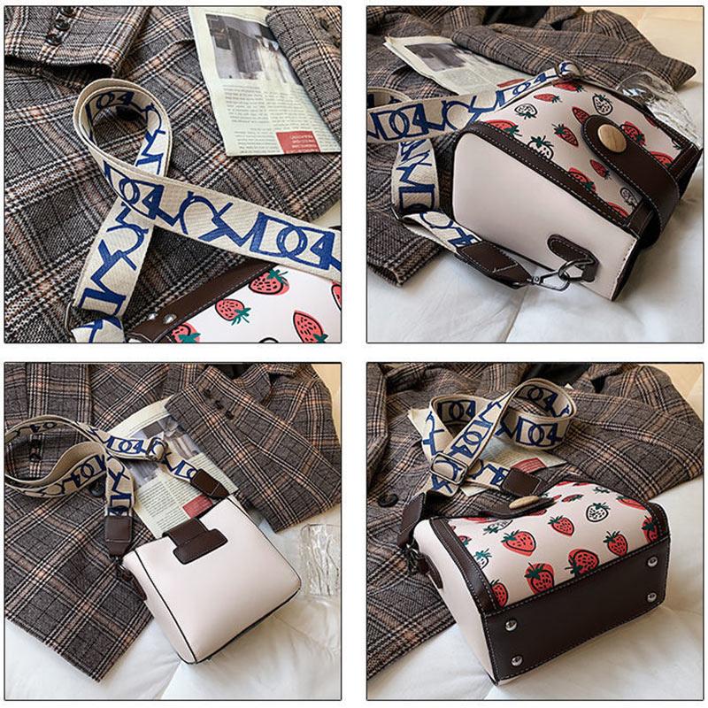 High-quality Small Bag Women's Trendy Fashion Bucket Bag Wild Shopping Broadband One-shoulder Messenger Bag