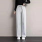 Plush Fleece Trousers Women's Outer Wear Autumn and Winter Thick Loose Korean Style Straight High Waist Casual Sports Pants Drape Wide-legged Tide