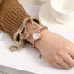 Women's Korean Luxury Rhinestones Quartz Watches Small Simple Bracelet Watches Crystal Diamond All-match Watch Bracelet