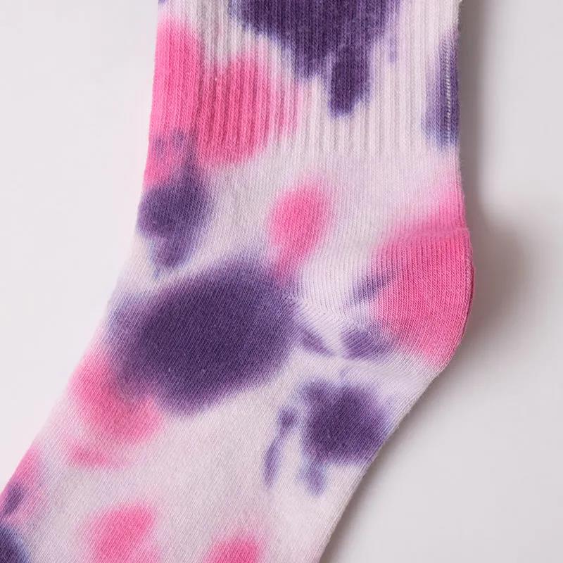 Two Pairs of Unisex Tie-dye Socks Personalized Street Sports Skateboard Socks Basketball Socks