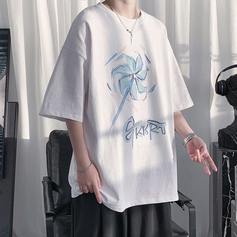 New Summer T-shirt Men's Short-sleeved Handsome and Versatile Round Neck Loose Student T-shirt