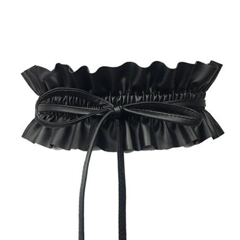 Women's Wide-waisted Skirt with Elastic Elastic Waistband Decorative Waistband Fringed Bandage Waist Durable Dancing Belt Dress Belt