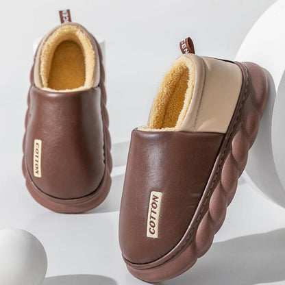 Thick-soled Cotton Shoes for Men Women Couples In Winter Indoor Outdoor Home Waterproof and Warm Cotton Slippers