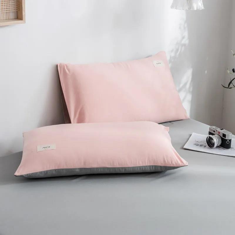 Washable Pillowcase Two Pack Pillowcase Household Adult Single Double Solid Color Bedroom Pillowcase