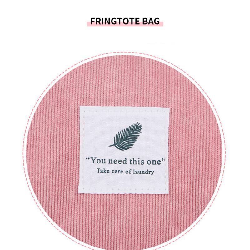 Bags Women  Corduroy Shoulder Bag Reusable Shopping Bags Casual Tote Female Handbag