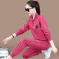 Sports and Leisure Suit Women Loose Stand-up Collar Sweater Running Clothes Two-piece Long-sleeved Trousers Sweat-absorbent and Breathable