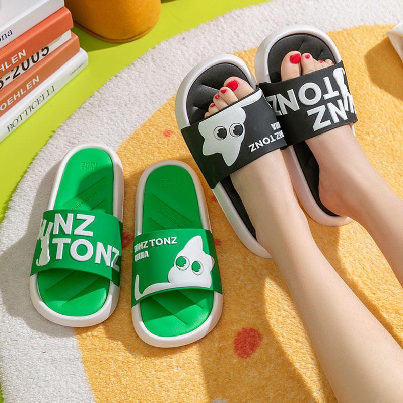 Soft Sandals and Slippers for Summer Couple Cute Cartoon Non-slip Bathroom Bath Indoor Home Outing Slippers for Men