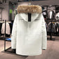 Down Coats fur Collar Hooded Windbreaker Parkas Winter Warm Jackets and Coats Multi Pockets Fashion Unisex Black White Parkas Coat Down Jacket