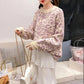 Autumn and Winter Ladies Sweater Leopard Print Knit Sweater, Oversized Casual Loose O Neck Knitwear Top