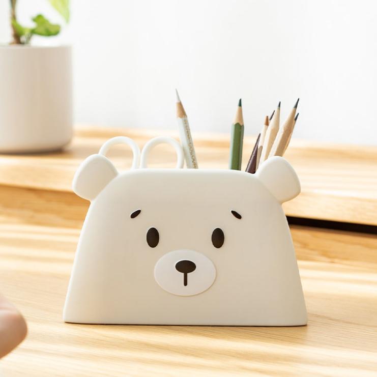 Pen Holder Cute Desktop Decoration Makeup Brush Holder Pen Holder Decoration Pencil Storage Box Student Desktop School Storage Box