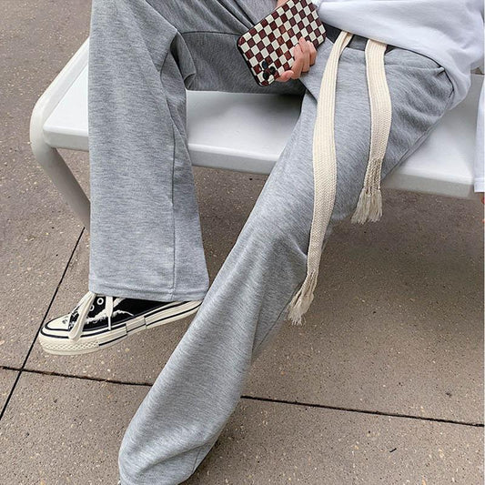 Drawstring Sweatpants Women's Autumn and Winter High Waist Loose Straight Drape Wide-leg Pants Lazy Walking Curved Pants Mopping Casual Pants