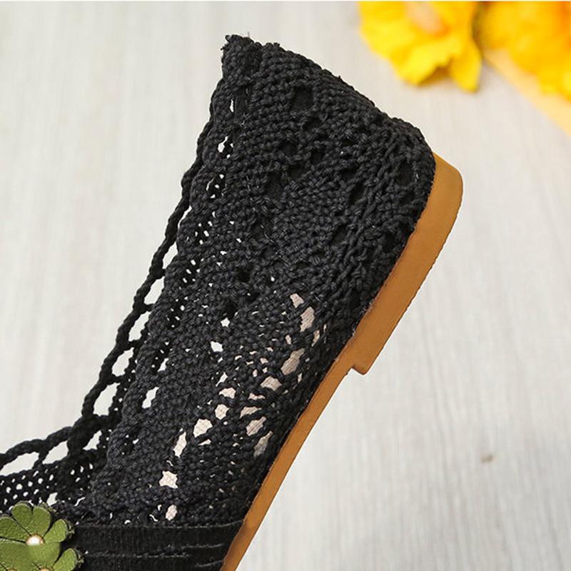 Forest Series Small Flowers Simple Low-top Mesh Shoes All-match College Style Casual Breathable Summer Sandals Literary Women's Shoes