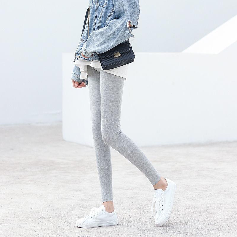 Thin Modal Leggings Women Wear Thin High-waist Elastic Tight-fitting Slimming Modified Leg Leggings Yoga Pants Leggings