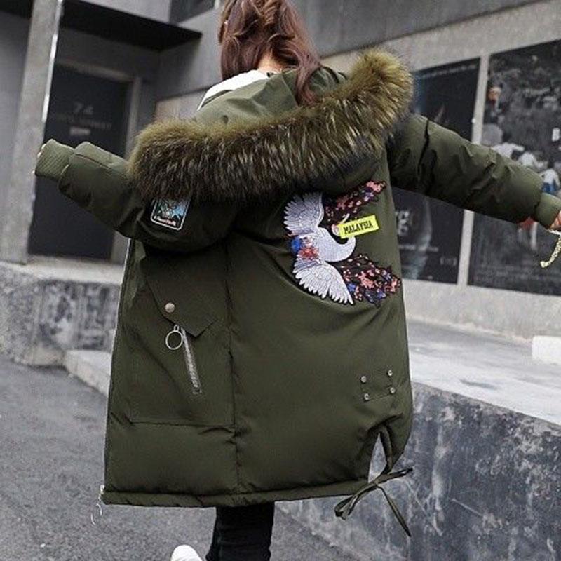 Winter Jacket Women Winter Coat Women Parkas Real Fur Coat Big  Fur Collar Outerwear