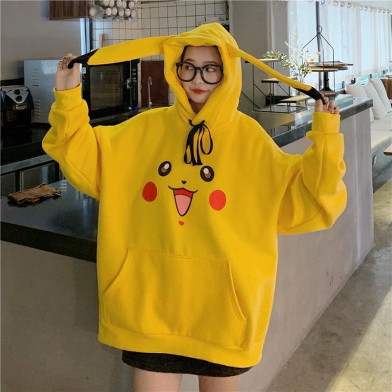 Scione Pokemon Hoodies Women Girls Harajuku Long Sleeve Japan Hoodie Cute Cartoon Hoodie Men Womens