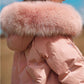 Girls' Down Jacket Children's Mid-length Thicken Warm Girl Winter Coat