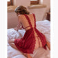 Women's Sexy Lace Pajamas Dresses Show Back Deep V Transparent Nightdress Passionate Sexy Suspender Lingerie Dress