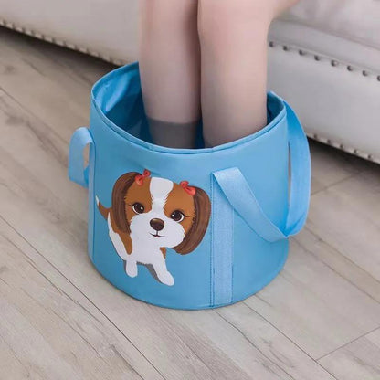 Portable Water Basin Bucket Foot Soaking Bag Foldable Foot Soaking Bucket Travel Washbasin Thickening Heat Preservation Portable Artifact