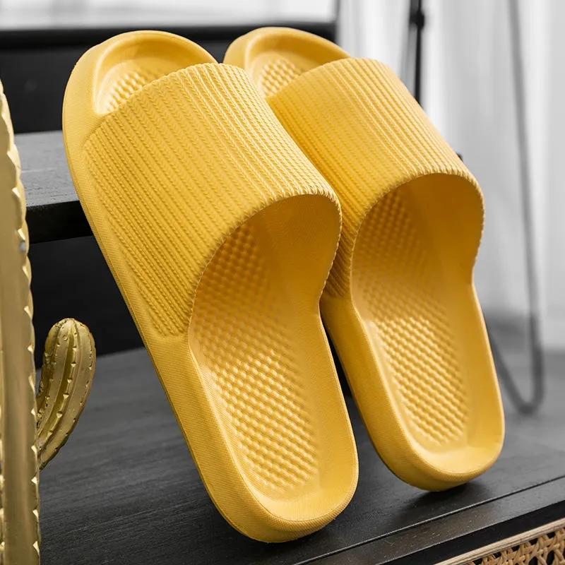 Unisex Stepping on Shit Slippers Ladies Summer Home Non-slip Bathroom Bath Couple Slippers Sandals and Slippers Men Outer Wear Light Flip Flops