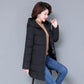 Winter Down Jacket Fashion Solid Color Hooded Parka Coat Thick and Warm Mid-length Down Cotton Jacket for Women
