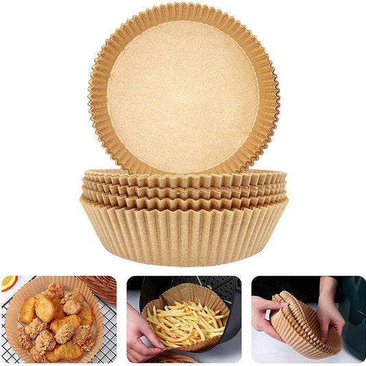 Air Fryer Disposable Paper Liner ,50PCS Non-Stick Air Fryer Paper Liners,Baking Paper Food Grade Parchment Oil-Proof Water-Proof Steamer Oil Paper