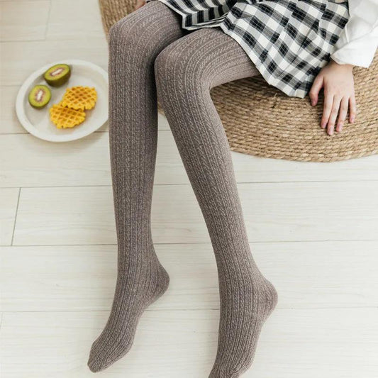 Knitted Twist Leggings Women's Spring and Autumn Thin Pantyhose White Gray Coffee Color Stepping Pants Nine-point Bottoming Socks Stretch Pants