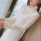 Autumn and Winter Korean Women's Long-sleeved Knitted Lace Dress Mid-length Loose and Thin Base Dress
