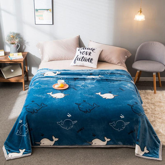 Winter Bedding Blanket 100% Microfiber Embossed Household Blanket Travel Picnic Anti-pilling Textile Cute Plush Wool Fluffy Blanket Siesta Blanket