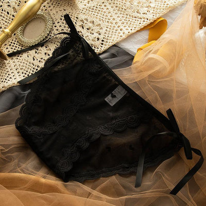 Feminine Glamorous Lace Underwear Transparent Ultra-thin Cool and Breathable Ice Silk Briefs