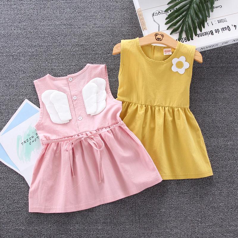 Girls' Cotton Skirt Summer Girls' Princess Skirt Children's Sleeveless Dress Baby Summer 1-4 Years Old
