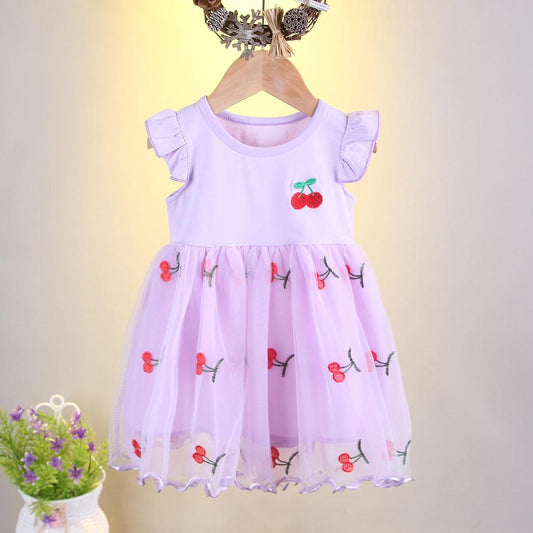 Summer Girl Princess Dress Children's Anime Pure Cotton Short-sleeved Gauze Dress