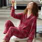 Women's Pajamas Set Plaid Pyjamas Cotton Sleepwear Suit Long Sleeve Shirt Home Wear Autumn Winter Tops and Pants Sets Casual Loose Nightwear