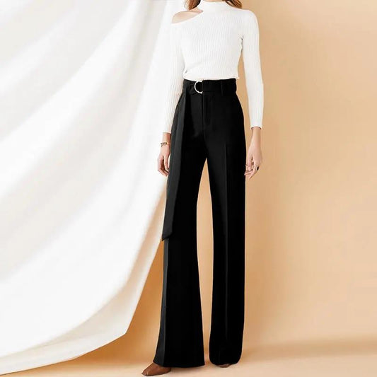 Long Wide-leg Pants Women Spring and Autumn Straight-leg Pants Khaki High-waist Korean Style Mopping Pants with A Sense of Thinness and Loose Pants
