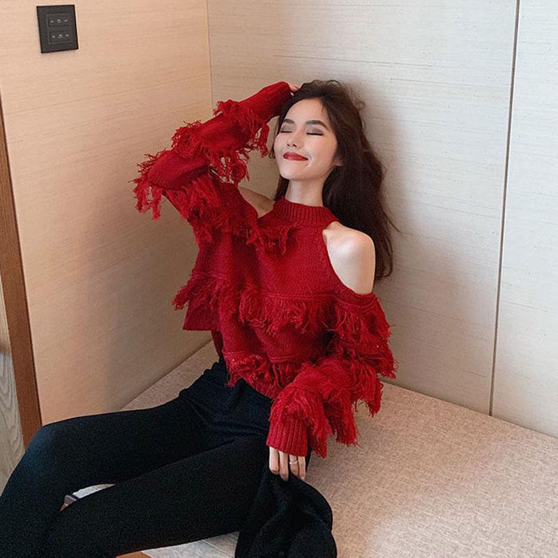 Autumn and Winter Korean Sweater Sexy Slim Jacket Fashion Urban Women's Top