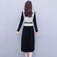 Suit Fragrant Wind Vest Dress Two-piece Suit Early Autumn Temperament Plaid Pleated Skirt Suit Female Large Skirt Dress