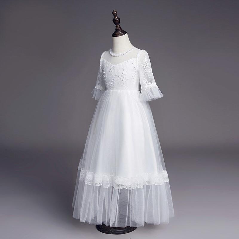 Children's Dresses Children's Princess Dresses Sleeves Girls Birthday Party Dresses Long Puff Skirts