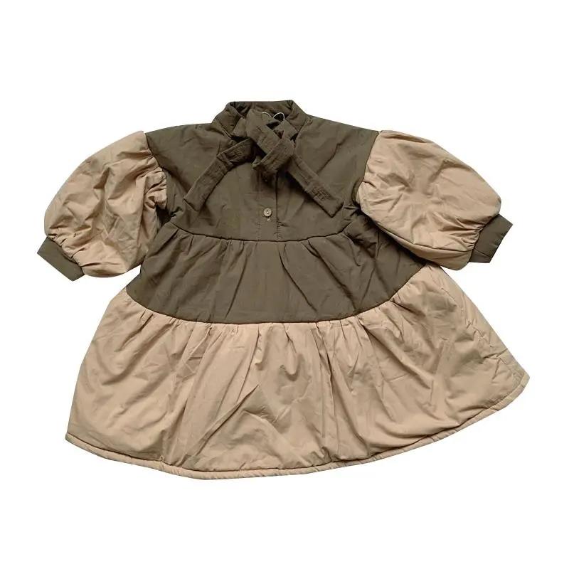 Girls' Warm Cotton Coat Autumn/winter Children's Korean Version Plus Velvet Thick Cotton Skirt