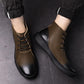Autumn and Winter Men's Short Boots Cowhide Boots Retro Shoes All-match Leather Cotton Shoes Plus Velvet