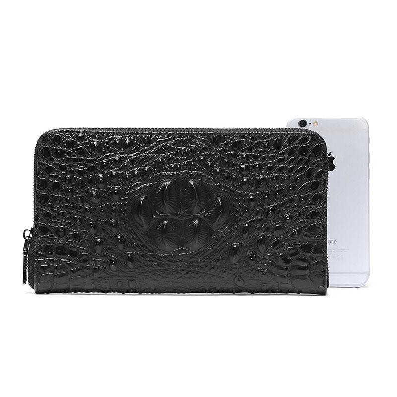 Business Long Wallet Men and Women Crocodile Pattern Leather Multi-card Holder Clutch Bag Coin Bags