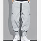 Solid Color Casual Sports Pants Men's Loose Beam Feet Handsome Button Sports Trousers Buttoned All-match Harem Overalls
