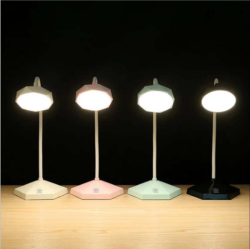 LED Three-speed Touch Dimming Table Lamp Eye Protection Learning Charging Plug-in Reading Bedroom Small Table Lamp