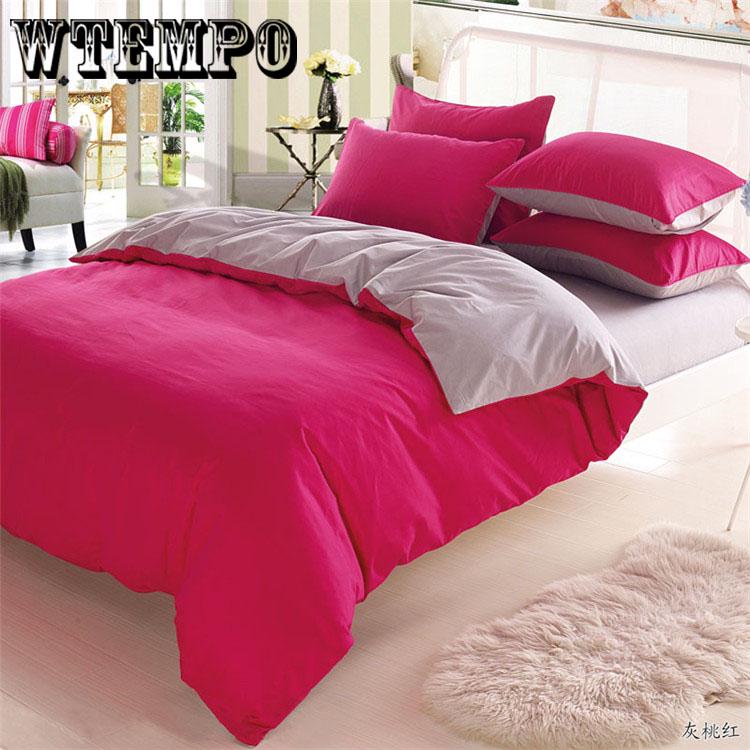 Solid Color Four-piece Bedding Set Flax Suitable for Bed Household Adult Children Students