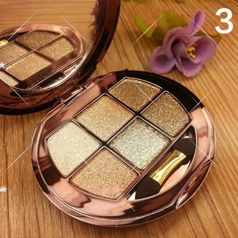 Bear 6 Color Diamond Pearly Eyeshadow In the end, the earthy smoky makeup is super shiny Eye