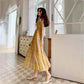 One Piece Women A-line Lattice Skirt Sling Dress Mid-length Chiffon Veil  Sleeveless Ruffled Folds Tube Top Party  Dress