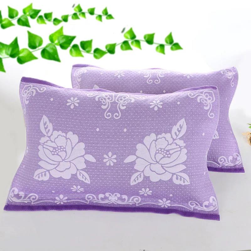 High-end European Style Pillow Towel Three-layer Cotton Gauze Pillow Towel A Pair  Adult Soft  Sweat-absorbent Couple Pillow Towels