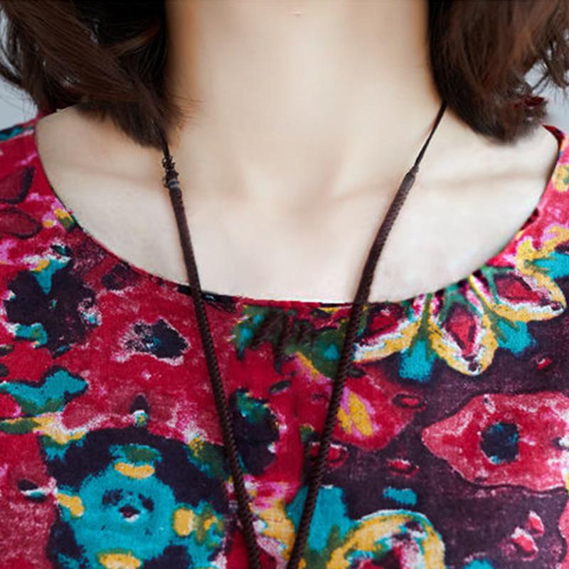 Cotton Summer Ethnic Style Printed Short-sleeved Suit Fashion Loose Harem Pants Plus Size Two-piece Women