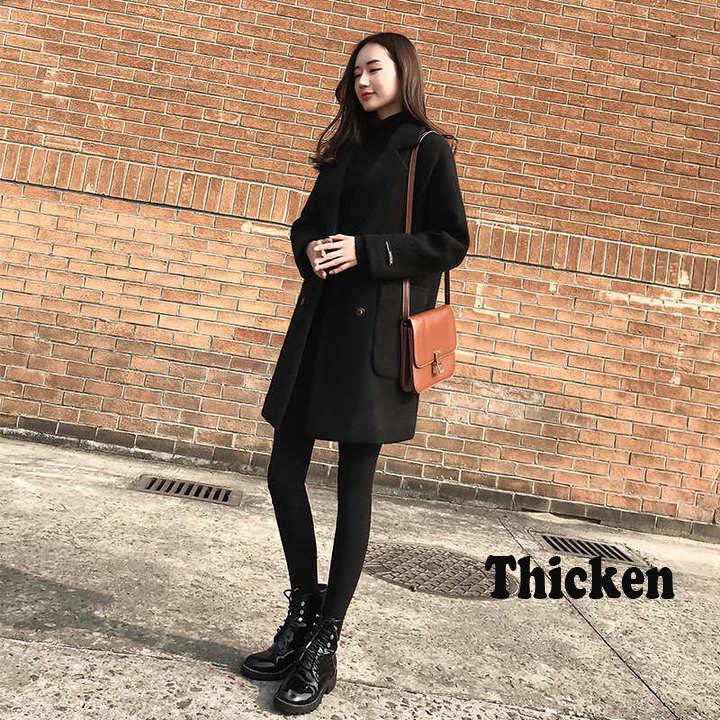 Wool Coats Autumn Winter Womens Jackets Slim Woolen Cardigan Coat  Elegant Blend Women Overcoat