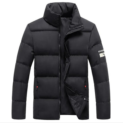 Padded Jacket Mens Thick Warm Jacket with Detachable Hood Youth Bread Clothes Stand-up Collar Jacket Men Winter
